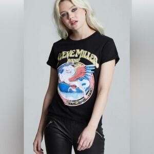 Recycled Karma Steve Miller Band 1977 Tour Book of Dreams Black T-Shirt Size XS